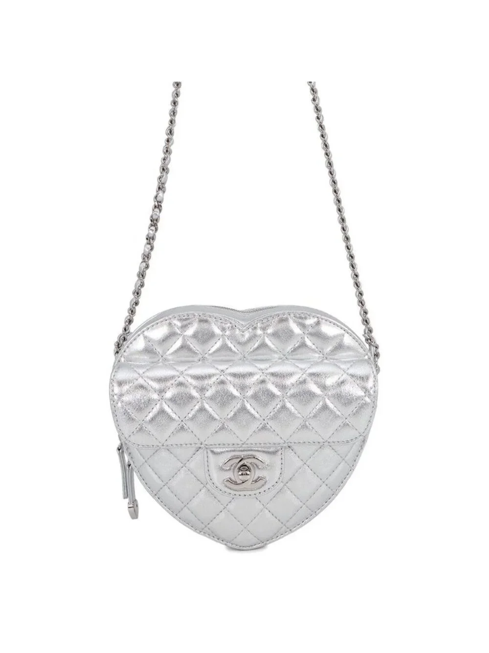 Chanel Chain Shoulder Bag Quilted CC Logo Heart